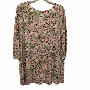 J Jill flowery linen shirt. Size L 3/4 sleeves.